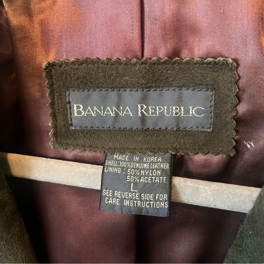 Banana Republic Vintage suede leather blazer jacket Large Brown Mens Sport coat